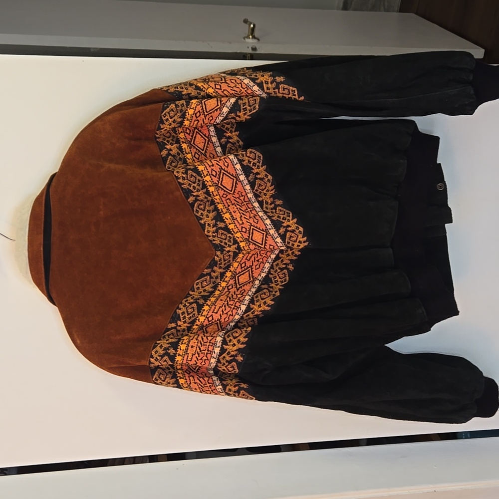 Vintage Suede Navajo Bomber Jacket - Picture 5 of 6